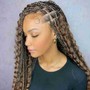 Feed-in cornrow ponytail Braids