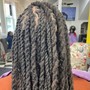 Loc Retwist with two strand twist (armpit length)