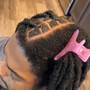 Half Head Loc Retwist w/ 2 strand twist