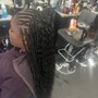 Medium knotless with add on curls