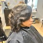 Shampoo blow dry braid down