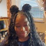 Med knotless braids