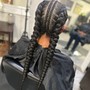 Goddess/Feed-in Braids (2 braids w/ or without bun)