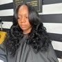 Flip Over Sew-In + Wand Curls