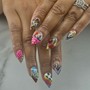 3d nail charms or rhinestones per finger