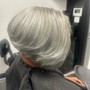 Gray Root Coverage with Demi Permanent Color and Silk Press